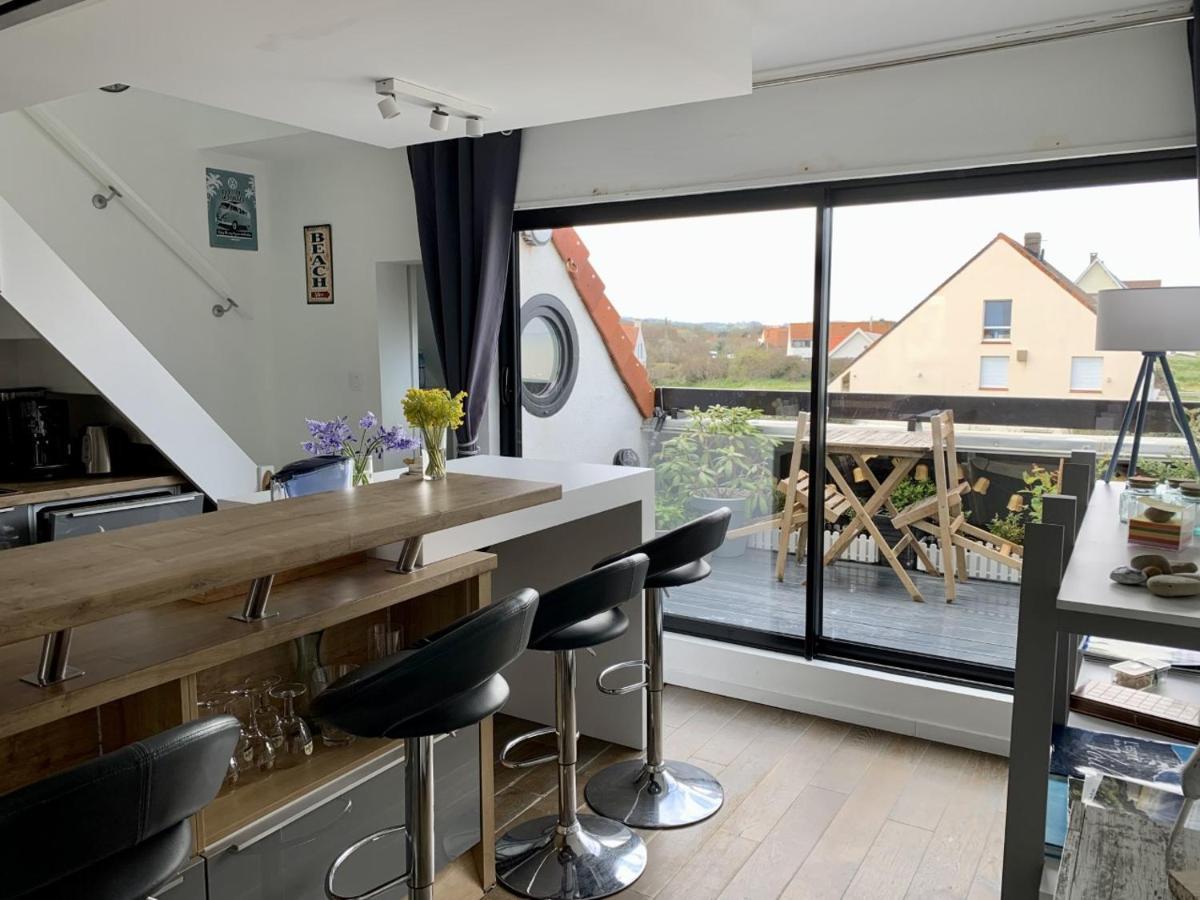 Duplex Avec Jacuzzi Vue Imprenable Sur La Baie De Wissant Apartment Exterior foto